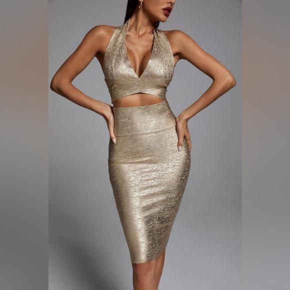 Bella Barnett 2 Piece Gold Bandage Set - Picture 4 of 12